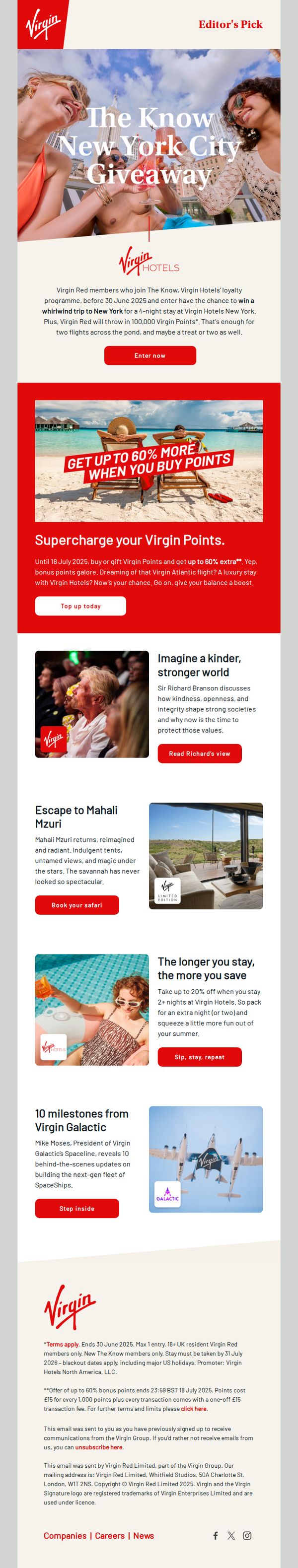 7. Win a New York getaway with Virgin Hotels