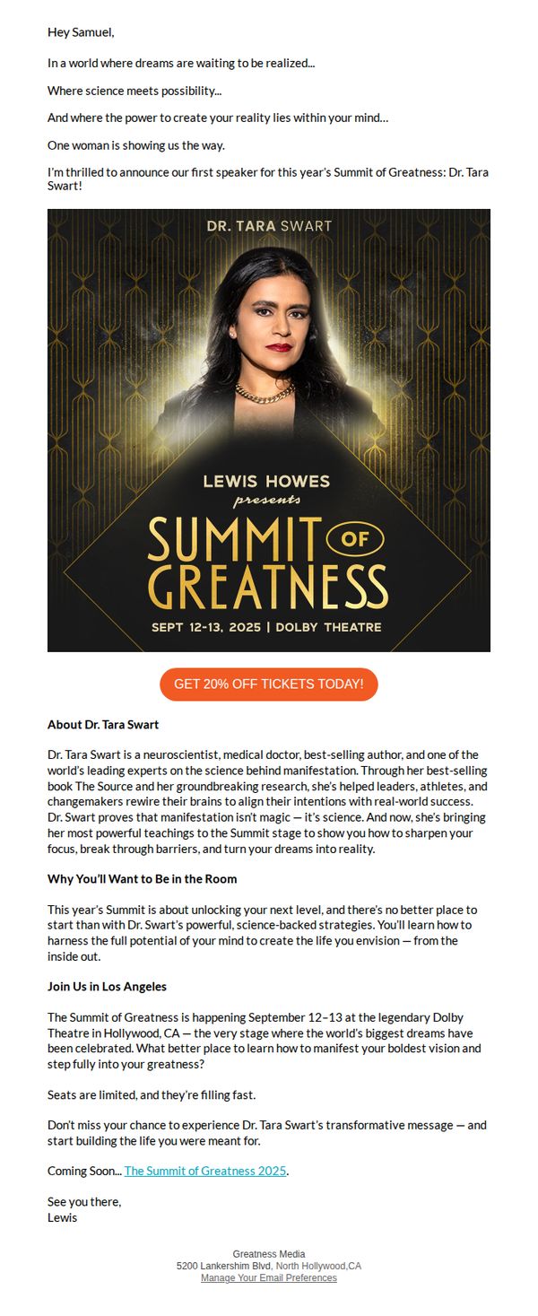 8. Lewis Howes: Summit Reveal: Speaker #1 🧠