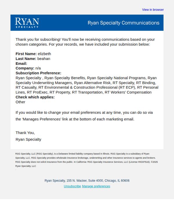 7. Communication Subscription Confirmation