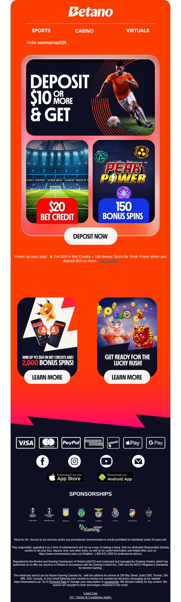 6. Betano - CA: 🎁 Get $20 in Bet Credits + 150 Bonus Spins