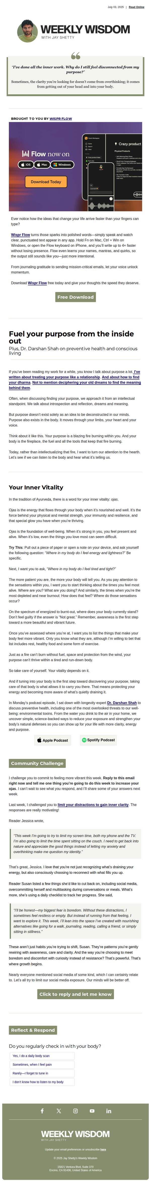 8. Let yur body guide you