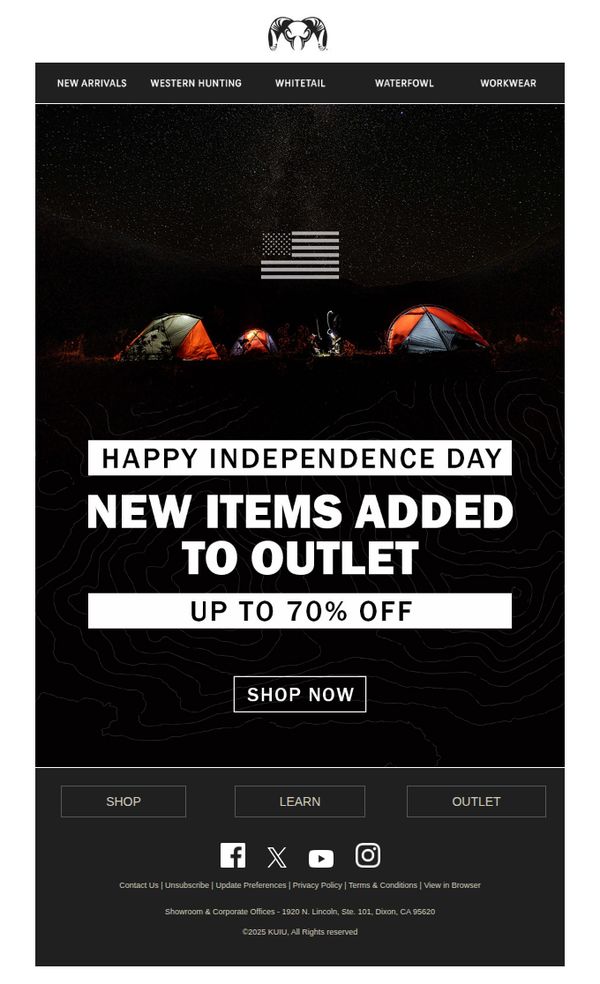 10. Celebrate Independence Day with New Items Added to Outlet