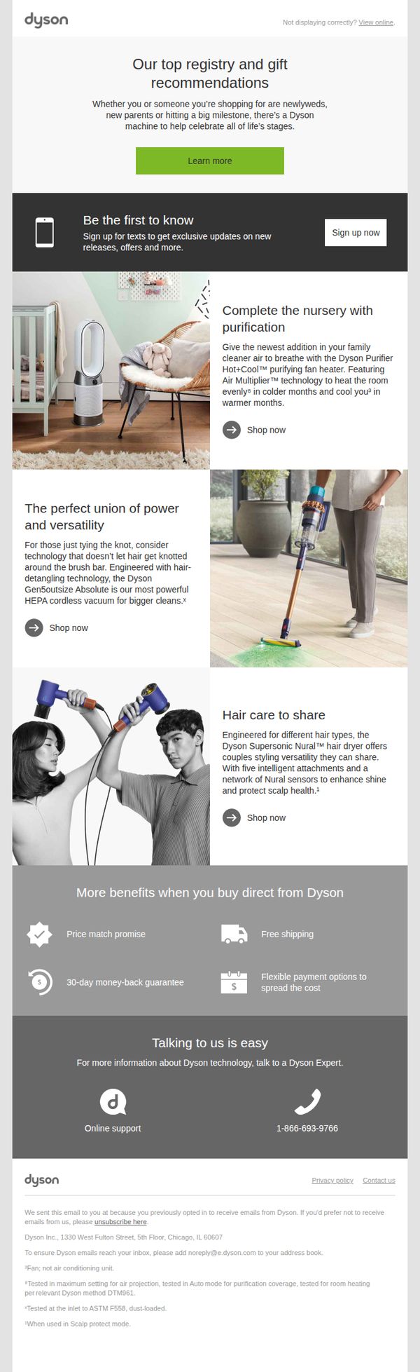 6. Dyson: Pioneering technology for life’s biggest moments