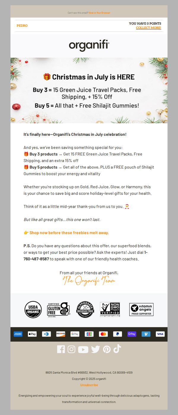 7. Christmas in July Starts NOW 🎁
