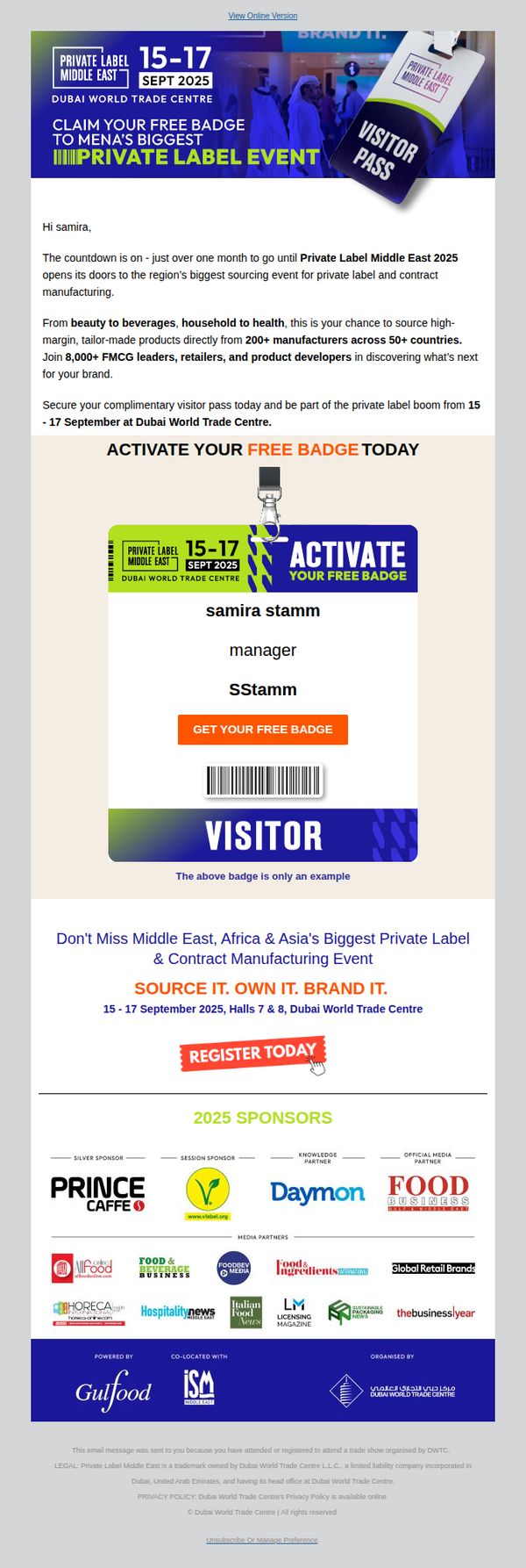 7. Gulfood : Activate your badge today. You are just one click away!