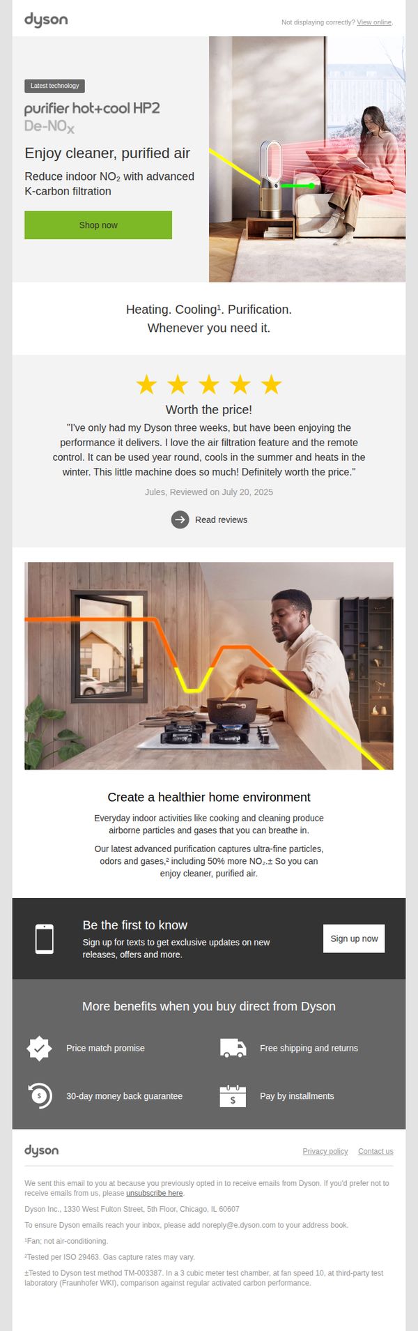 10. Dyson: Enjoy cleaner, purified air