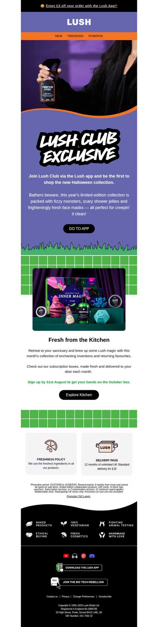 6. Lush - EN: Get Lush Club early access to Halloween 🎃