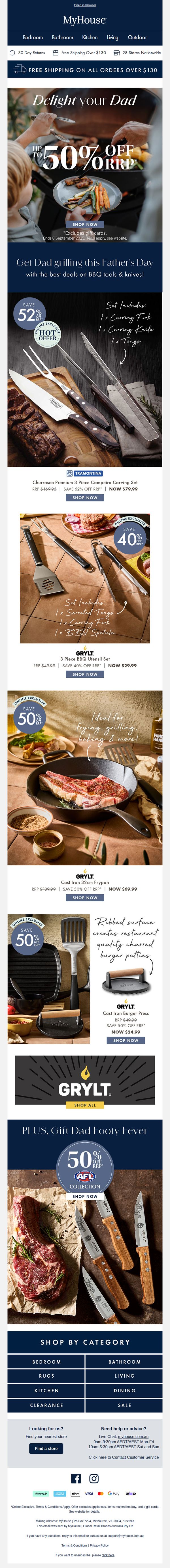 10. MyHouse: Treat Dad this Fathers Day 👨‍👦  Up to 50% Off
