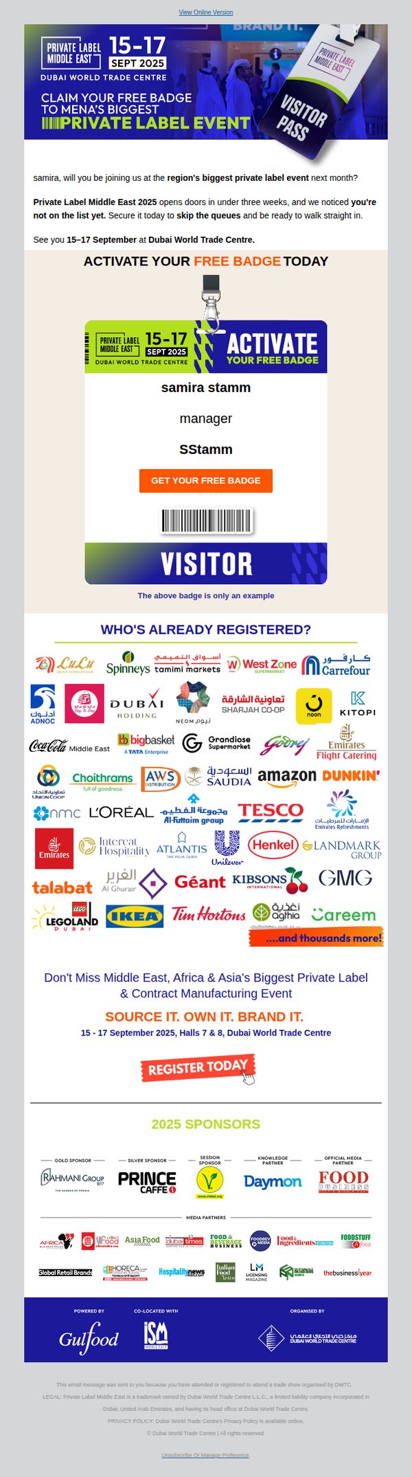 6. Gulfood : We haven't received your confirmation yet...