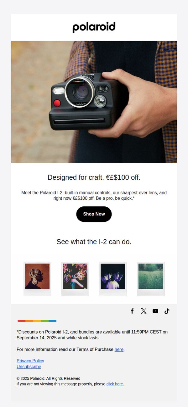 10. Polaroid: €£$100 off the I-2. 💰📸🔥