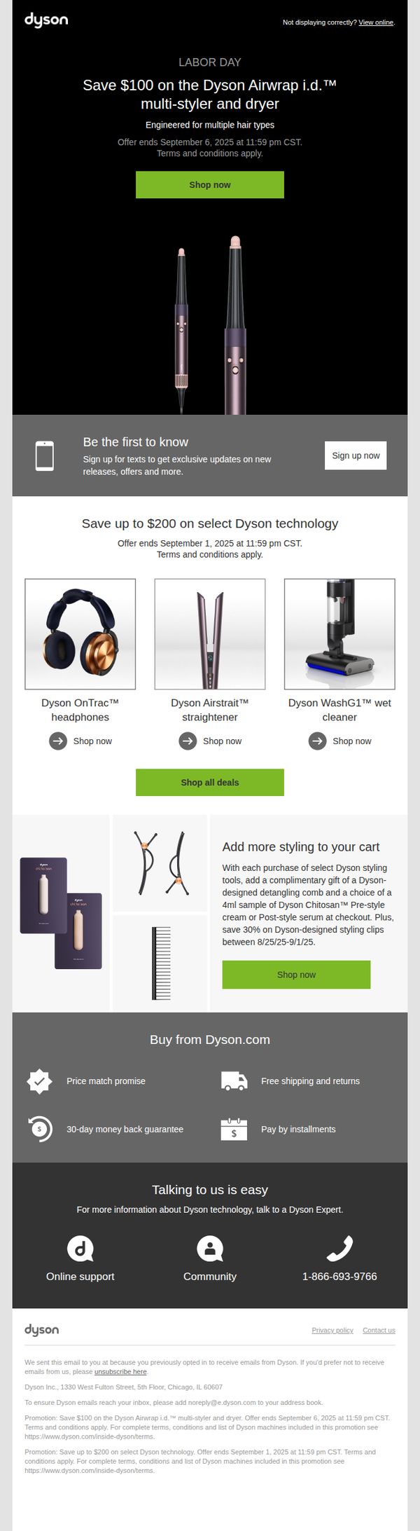 7. Dyson: Offer ends soon. Save $100 on the Dyson Airwrap i.d.™ multi-styler and dryer during our Labor Day event.