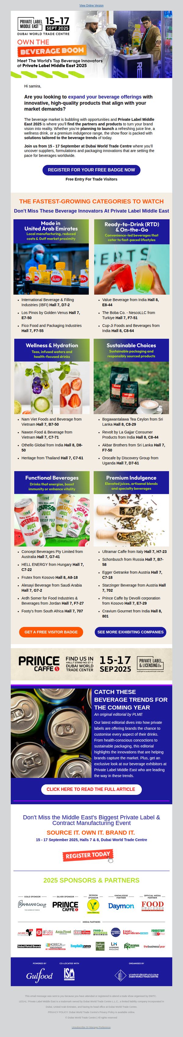 9. Gulfood : Turn Beverage Ideas Into Brands With These Top Beverage Manufacturers