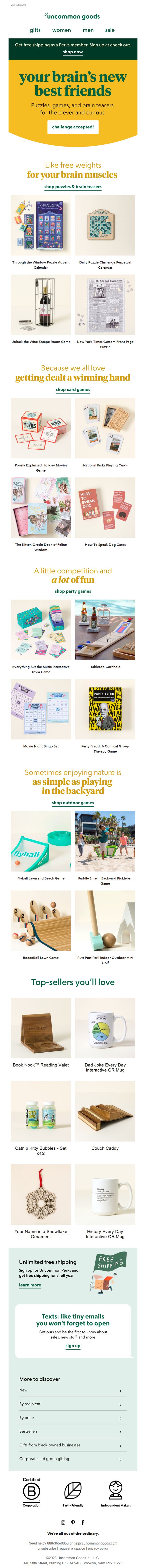 8. uncommon goods: Your brain's new best friends