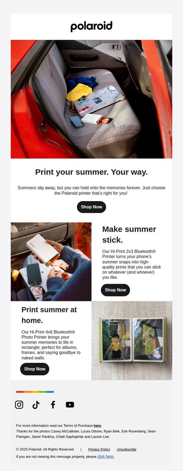 7. Polaroid: Keep summer around! ☀️🖨 📸