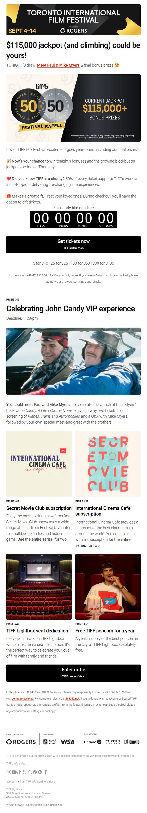 10. TIFF: Meet Paul & Mike Myers + $115K 🍁