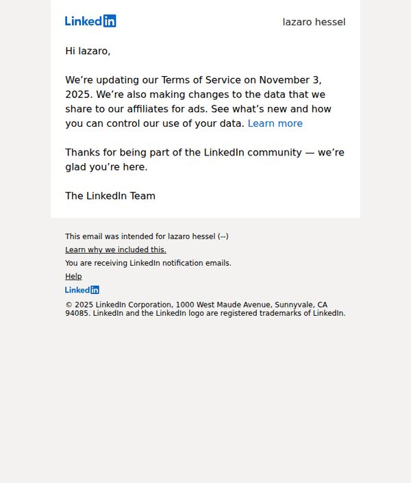 8. Updates to our terms