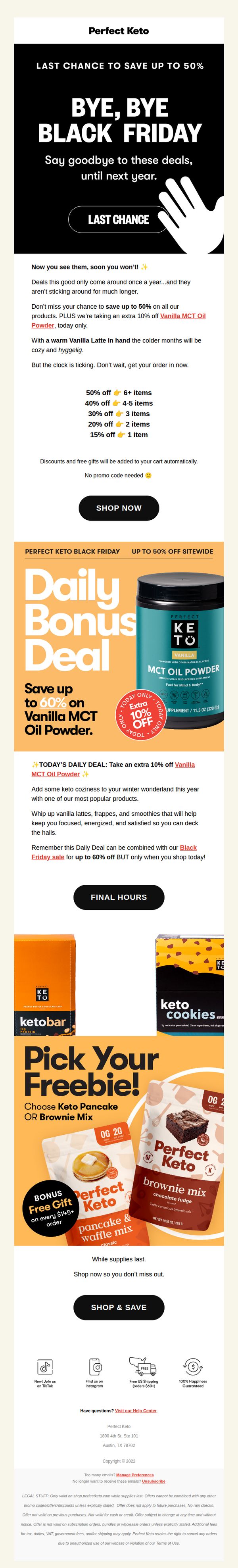 6. Perfect Keto: Bye, Bye Black Friday 👋