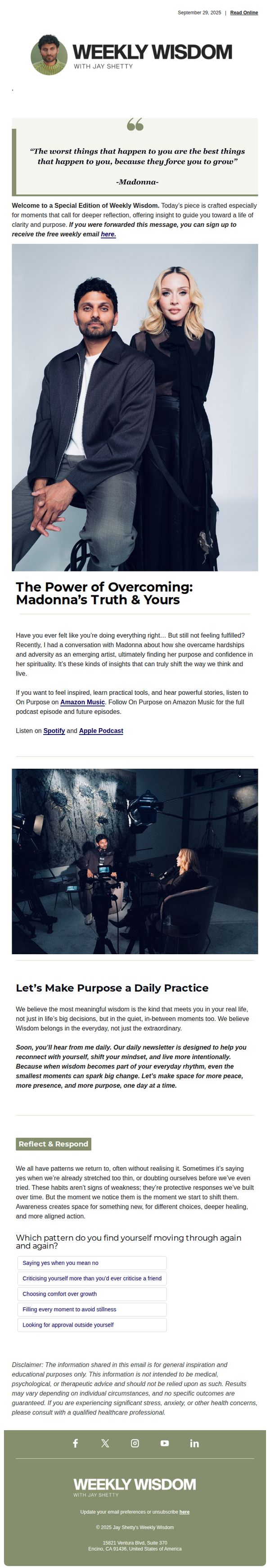 9. Jay Shetty: The Power of Overcoming: Madonna’s Truth & Yours