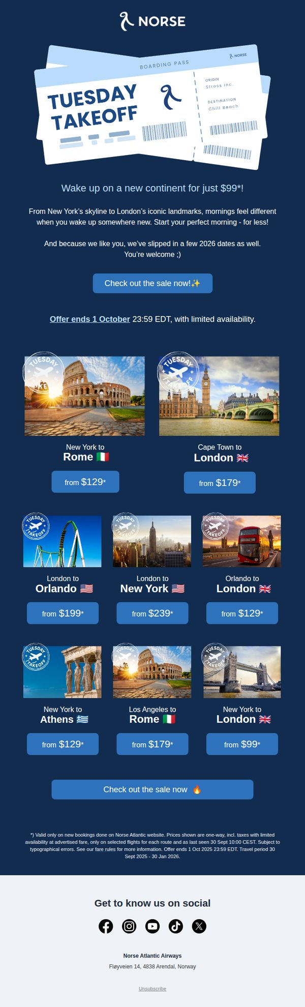 9. $99 flights? Only with Tuesday Takeoff 🚀