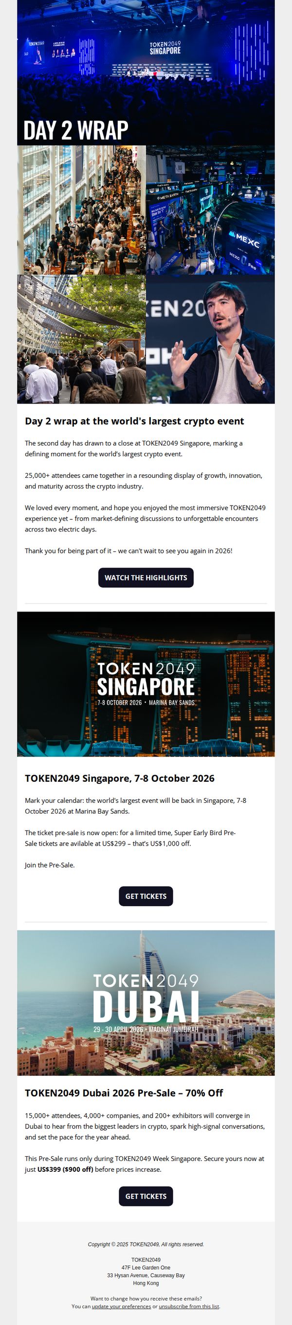 6. TOKEN2049 Singapore Day 2 Wrap + 2026 dates
