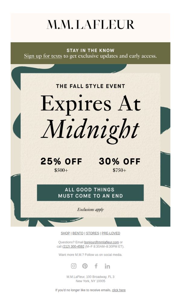 10. FINAL HOURS: The Fall Style Event