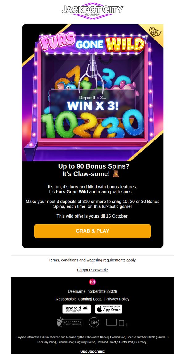 6. Jackpot City - CA: Catch it, grab it, win it!