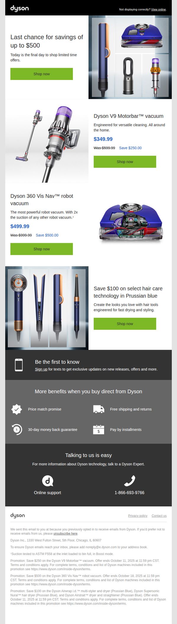 6. Dyson: Last chance to save up to $500 on exclusive Dyson technology
