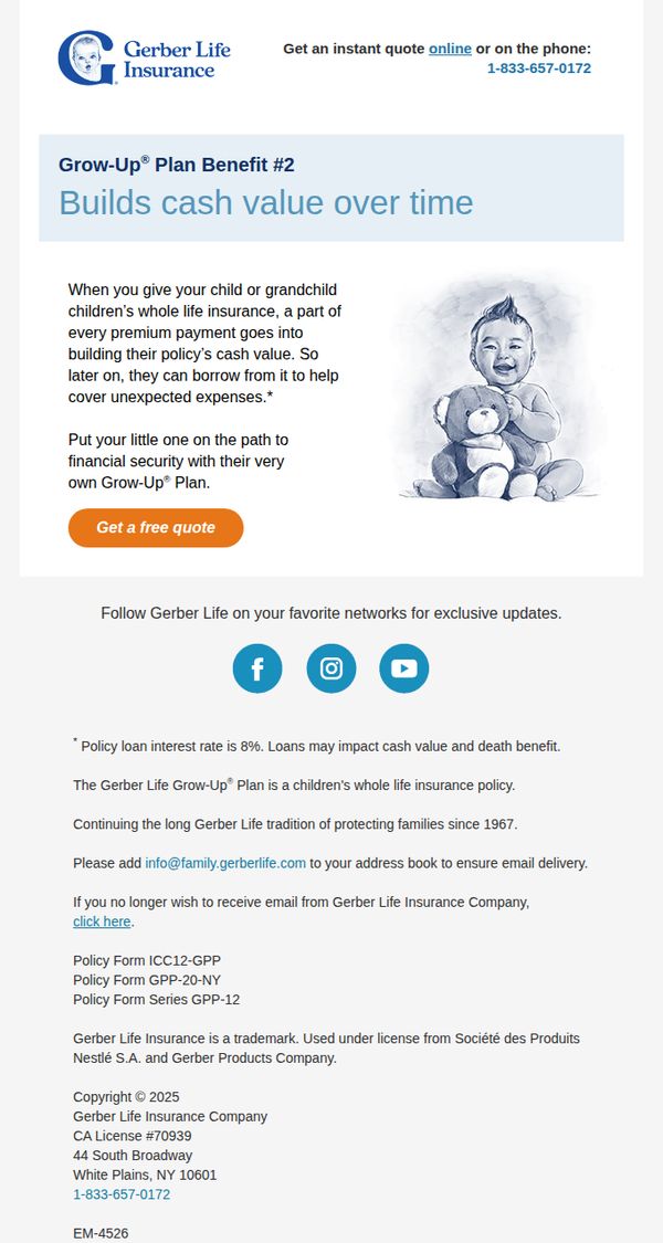 8. This Grow-Up® Plan benefit builds over time...