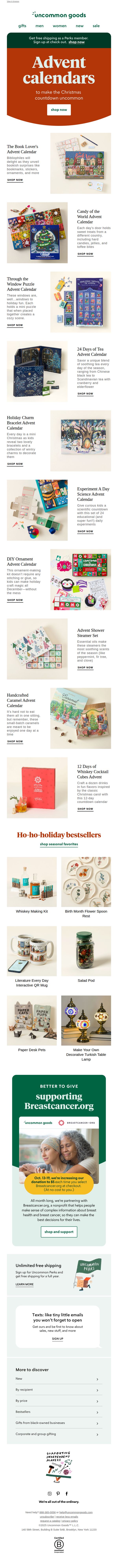 6. uncommon goods: Advent calendars to make the Christmas countdown uncommon