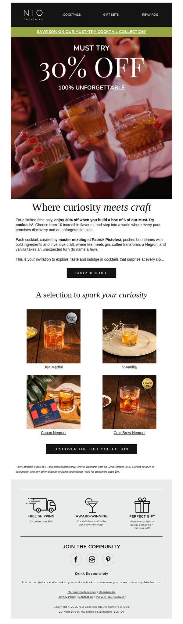 8. 30% off our Must-Try cocktails 🍸