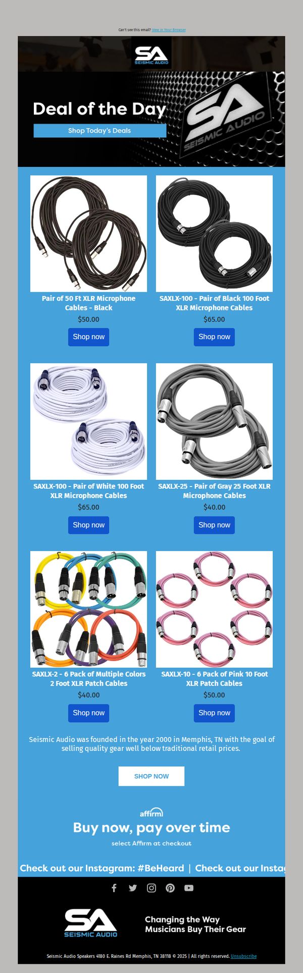 6. Seismic Audio: Columbus Day Deals on XLR Mic & Patch Cables!