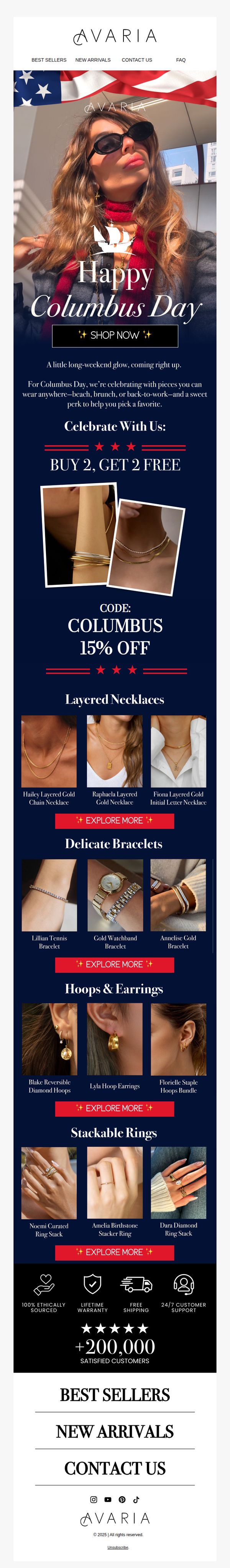 9. Avaria Jewelry: The Columbus Day Deal Everyone’s After