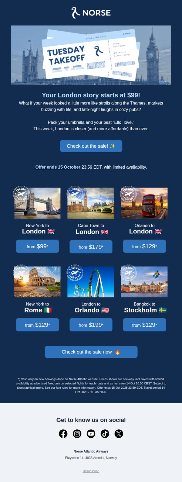 6. ✈️ Tickets starting at $99 - limited time only! 🏴󠁧󠁢󠁥󠁮󠁧󠁿
