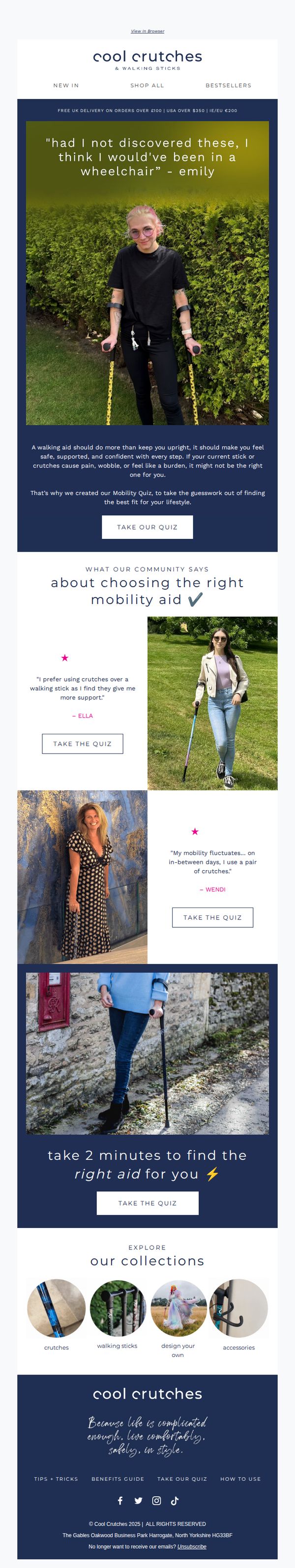 7. Do you feel scared going out with your walking aid?