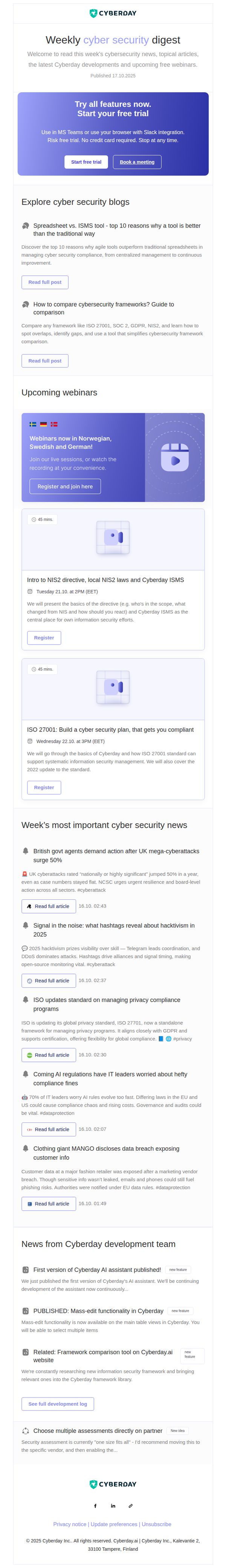 6. 🛡️ Cyberdigest: ISMS vs. Spreadsheet 📑 ISO 27701 updates & clothing store data breaches 👗