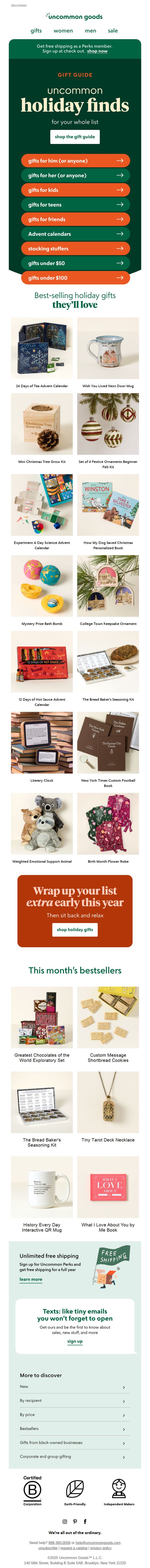 8. uncommon goods: Our 2025 holiday gift guides have landed!