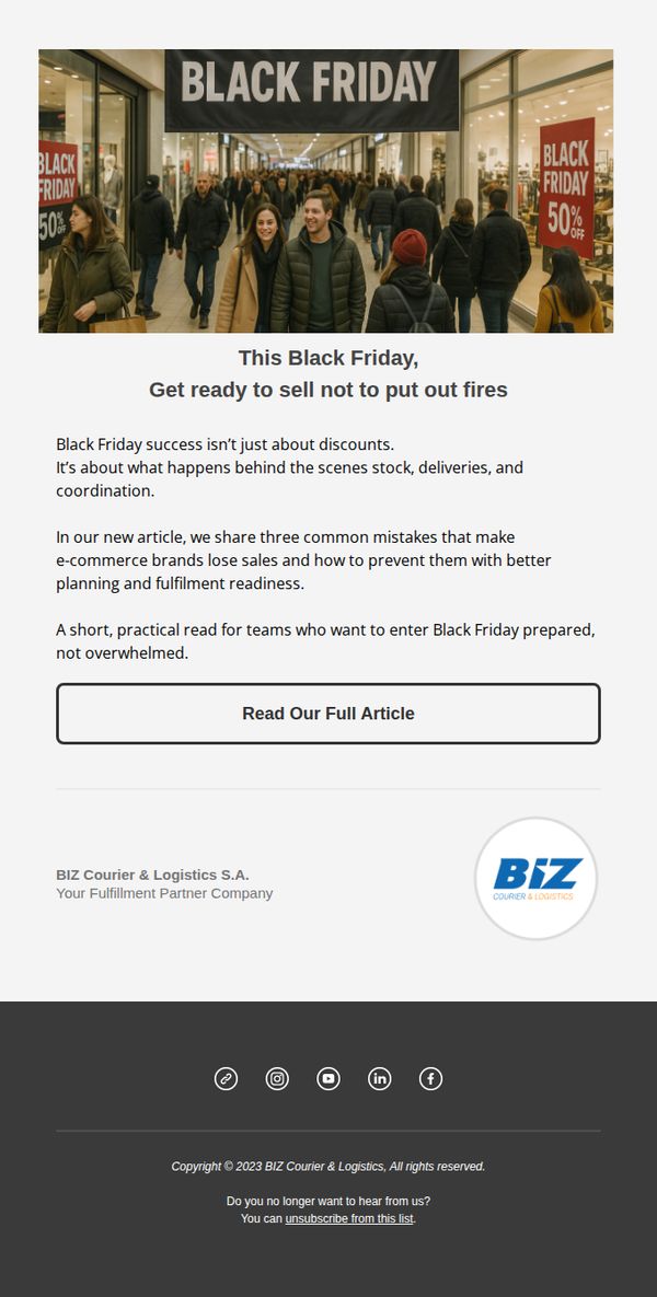 6. Biz Logistics - GR: Don’t lose sales this Black Friday