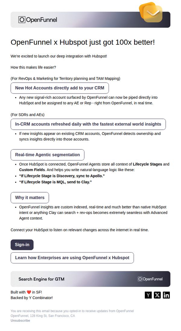 10. OpenFunnel : Fill your HubSpot with insights your competitors miss