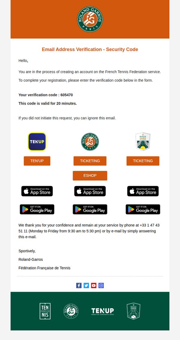 7. Email address verification – Security code