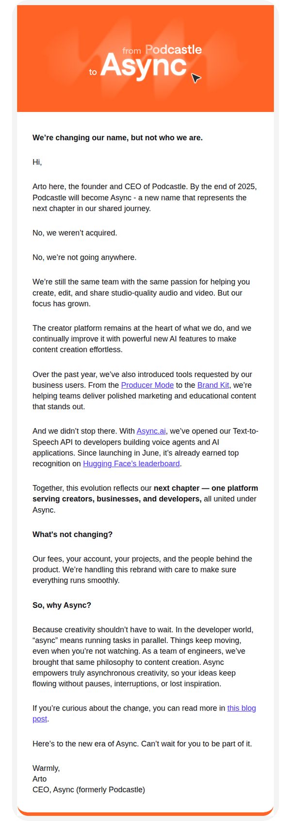 10. Podcastle: Podcastle is evolving into Async