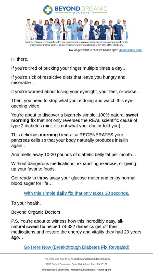 8. Beyond Organic Doctors: Reverse diabetes with sweet morning fix (Harvard doctors stunned)