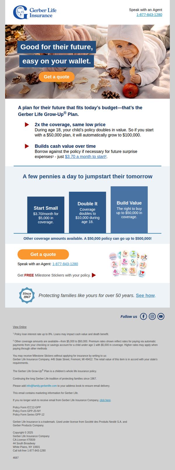 6. Gerber Life: Gerber Life Grow-Up® Plan policy details enclosed