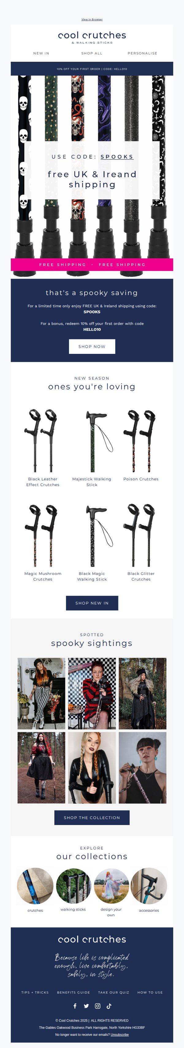 10. Cool Crutches: BOO 👻 FREE UK & IE shipping starts now - spooky!!