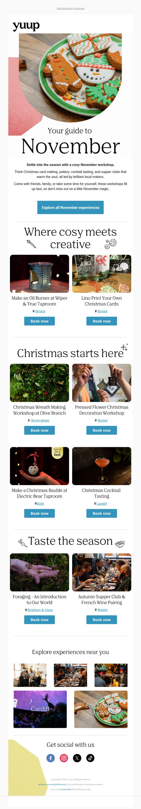 9. Yuup: What's on this November 🎄