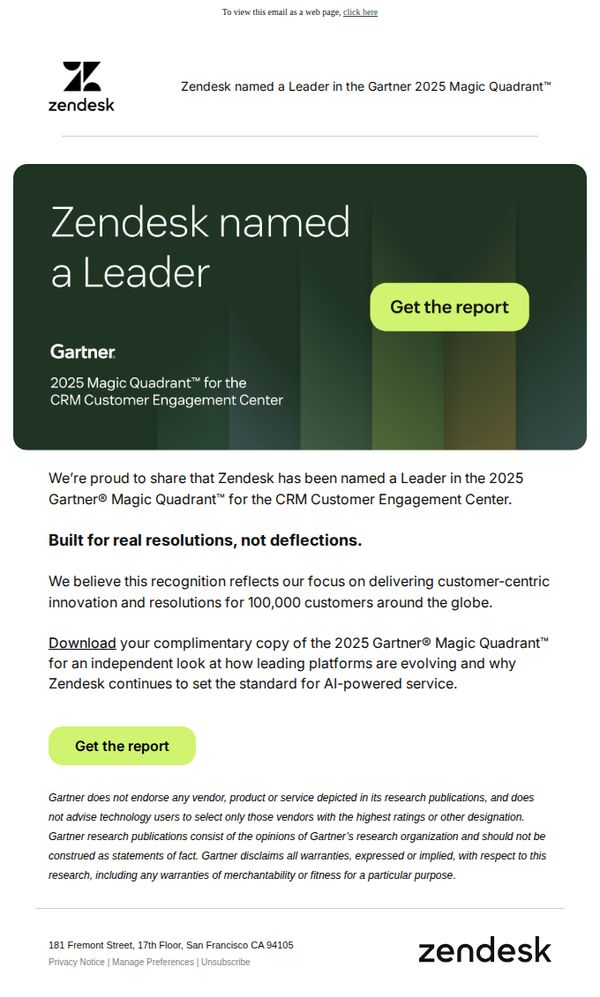 6. Zendesk: Zendesk named a Leader in Gartner 2025 Magic Quadrant™