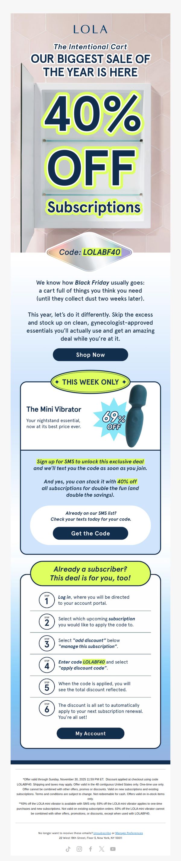 9. Lola: It's here! Our biggest sale of the year 💙