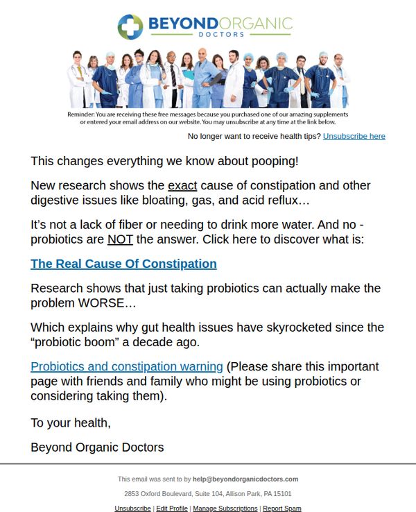 10. Probiotics and constipation warning