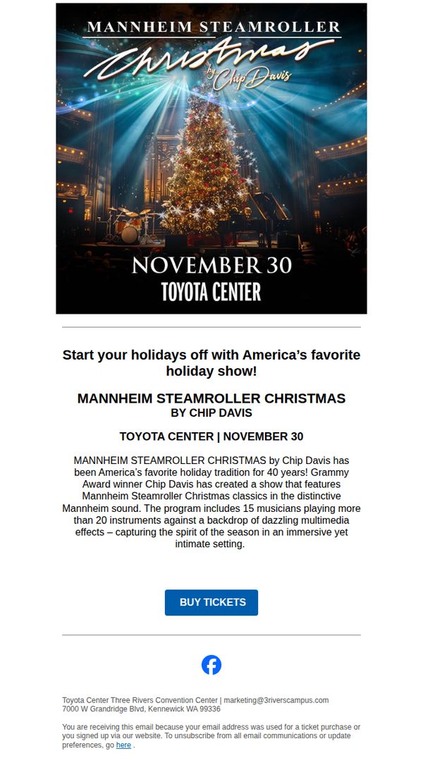6. Start your holidays off with America’s favorite holiday show - Mannheim Steamroller