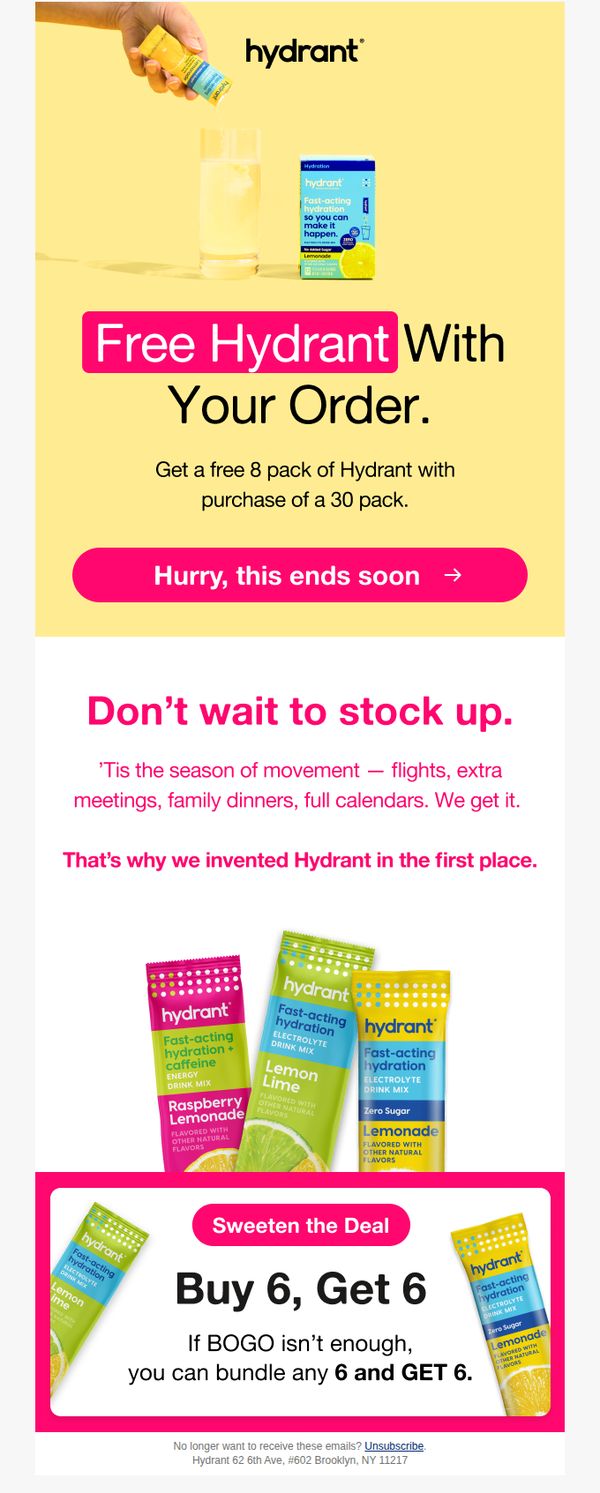9. Hydrant: Your free 8-Pack is waiting 💧
