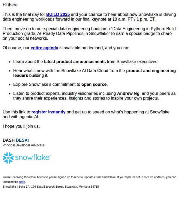7. Final BUILD Keynote Starts Soon — Data Engineering Focused